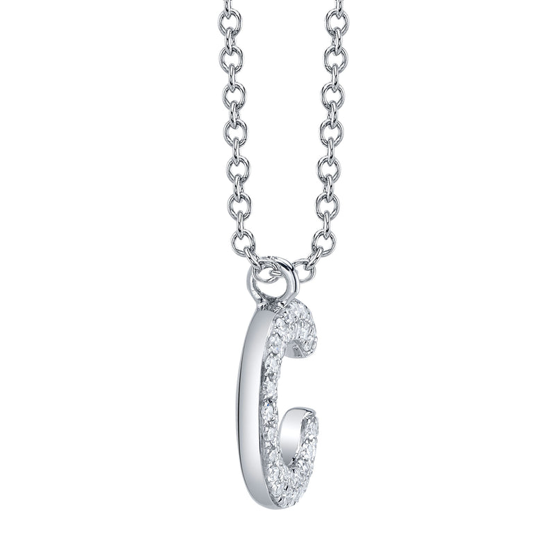 0.08CT DIAMOND PAVE NECKLACE - INITIAL C