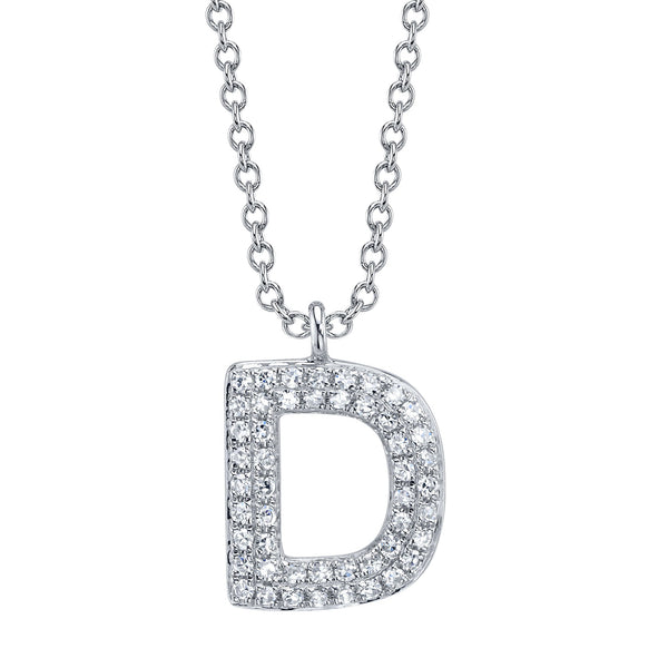 0.10CT DIAMOND PAVE NECKLACE - INITIAL D