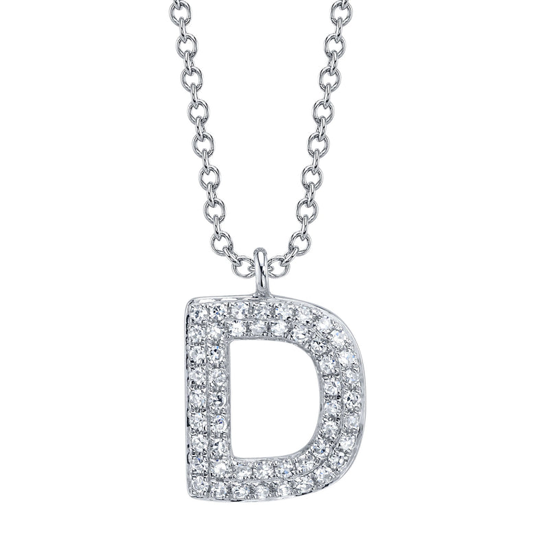 0.10CT DIAMOND PAVE NECKLACE - INITIAL D