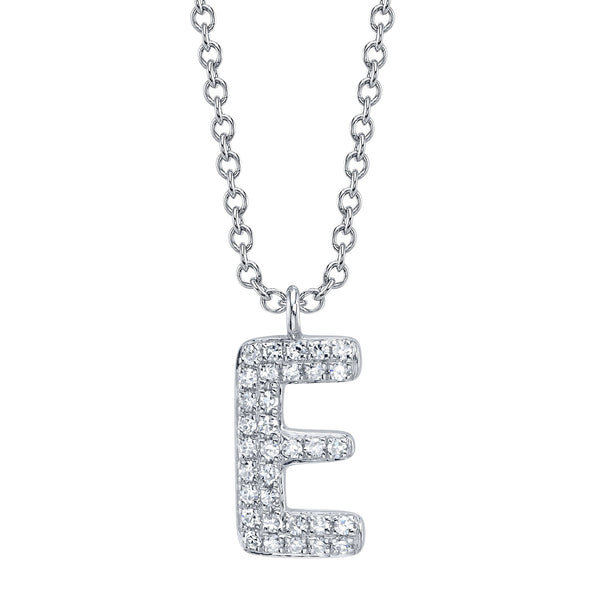 0.07CT DIAMOND PAVE NECKLACE - INITIAL E