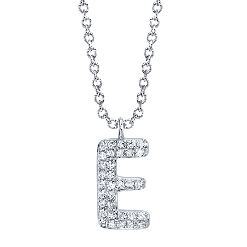 0.07CT DIAMOND PAVE NECKLACE - INITIAL E