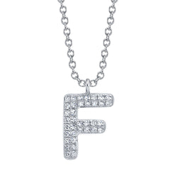 0.08CT DIAMOND PAVE NECKLACE - INITIAL F