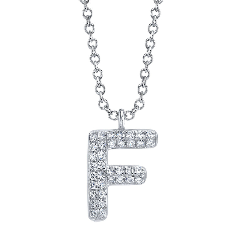 0.08CT DIAMOND PAVE NECKLACE - INITIAL F