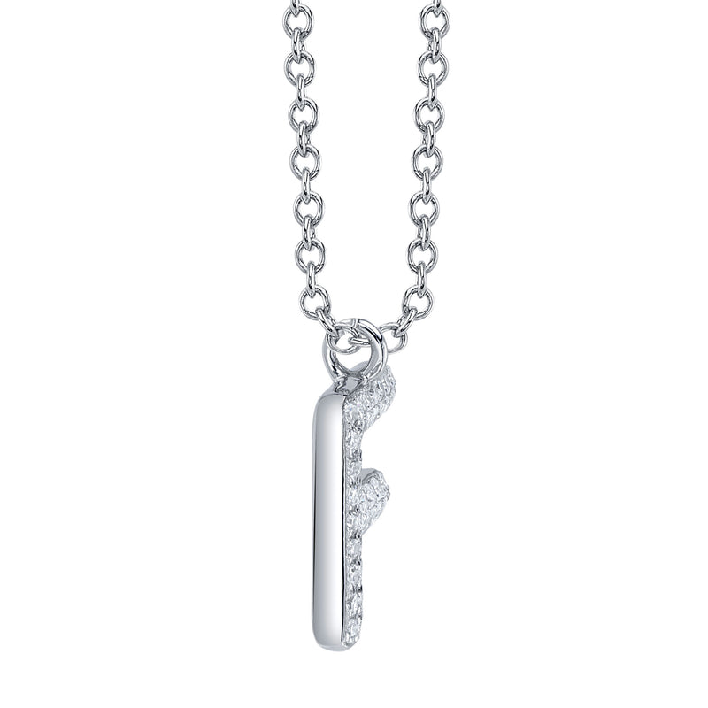 0.08CT DIAMOND PAVE NECKLACE - INITIAL F