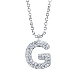 0.10CT DIAMOND PAVE NECKLACE - INITIAL G