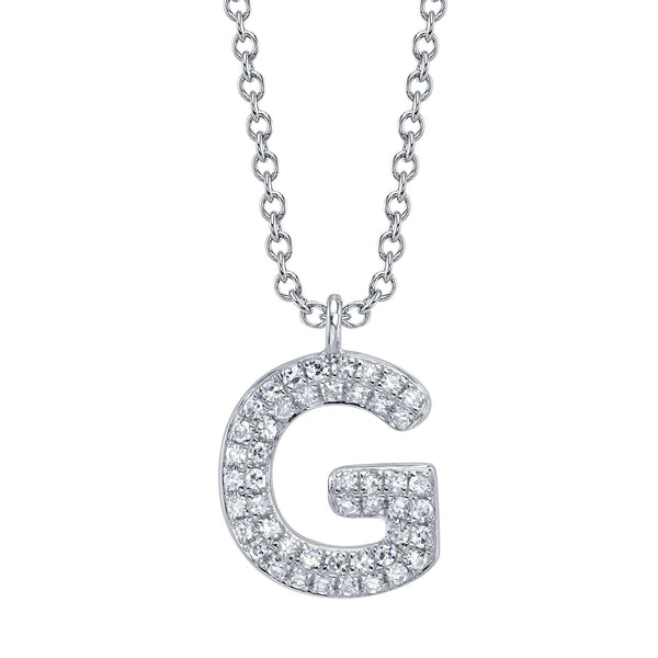 0.10CT DIAMOND PAVE NECKLACE - INITIAL G
