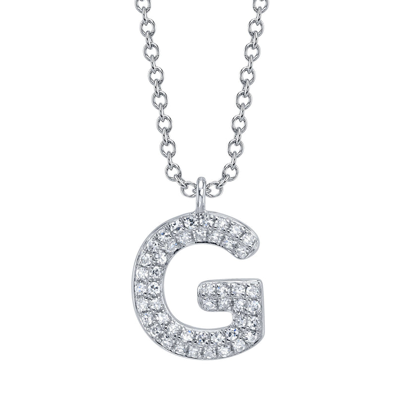 0.10CT DIAMOND PAVE NECKLACE - INITIAL G