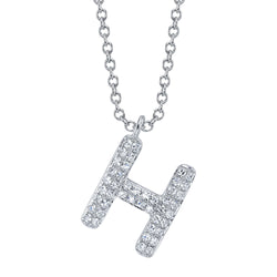 0.09CT DIAMOND PAVE NECKLACE - INITIAL H