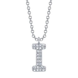0.06CT DIAMOND PAVE NECKLACE - INITIAL I
