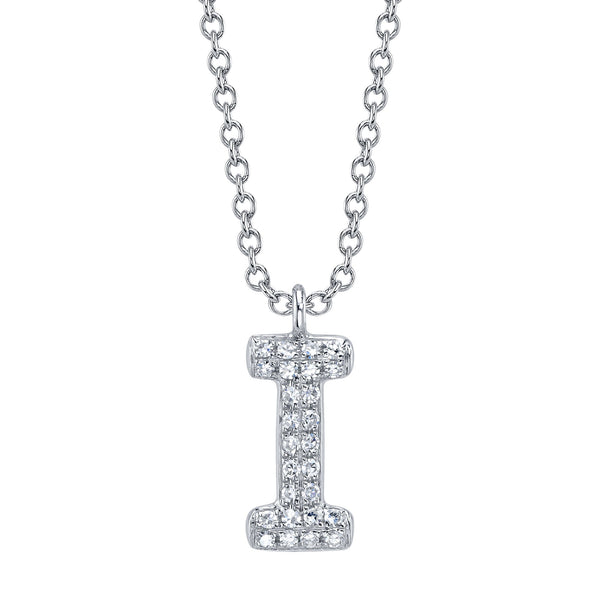 0.06CT DIAMOND PAVE NECKLACE - INITIAL I