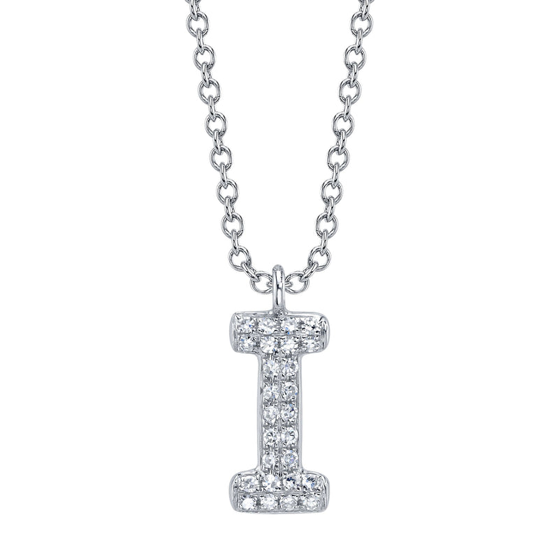 0.06CT DIAMOND PAVE NECKLACE - INITIAL I