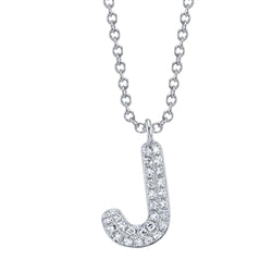0.06CT DIAMOND PAVE NECKLACE - INITIAL J