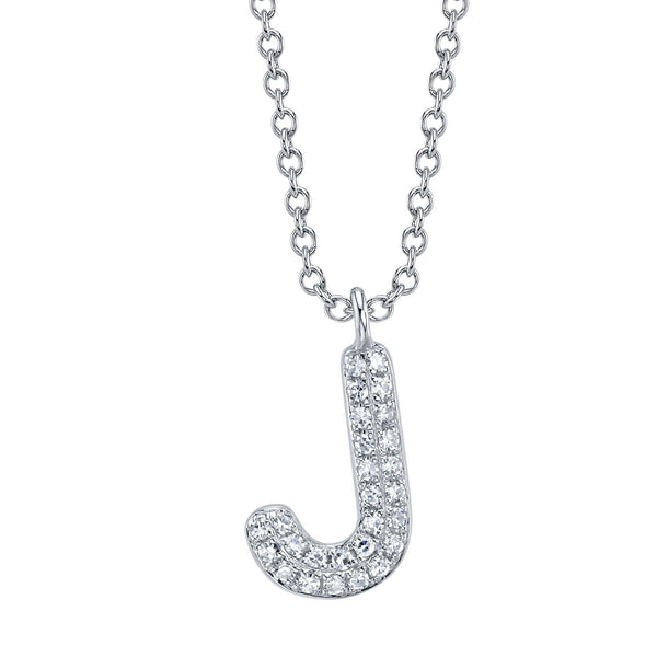 0.06CT DIAMOND PAVE NECKLACE - INITIAL J