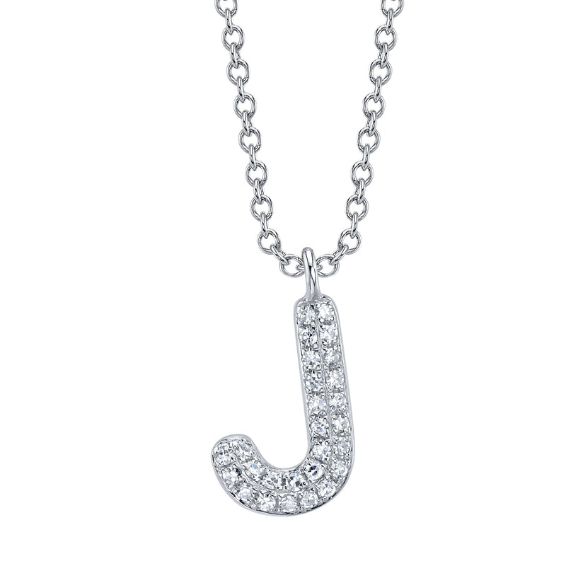 0.06CT DIAMOND PAVE NECKLACE - INITIAL J