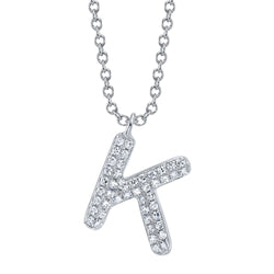 0.10CT DIAMOND PAVE NECKLACE - INITIAL K