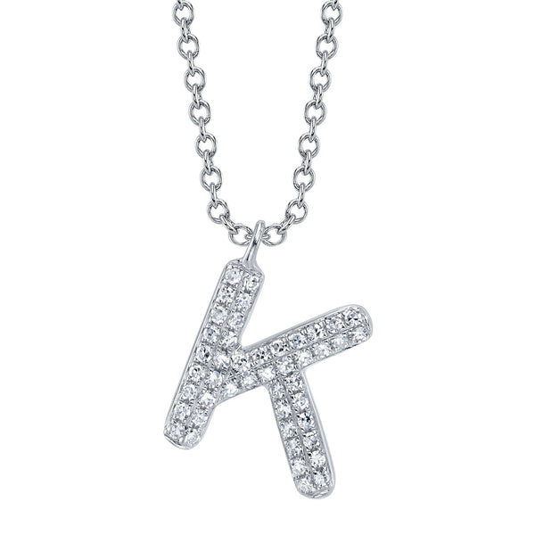 0.10CT DIAMOND PAVE NECKLACE - INITIAL K