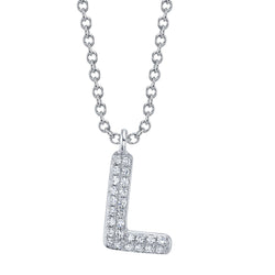 0.05CT DIAMOND PAVE NECKLACE - INITIAL L