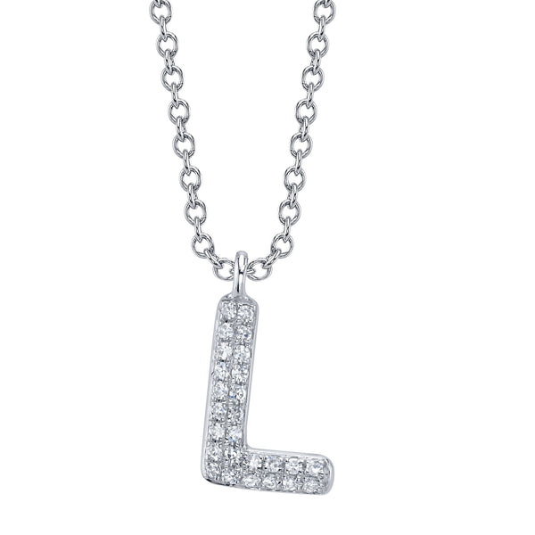0.05CT DIAMOND PAVE NECKLACE - INITIAL L