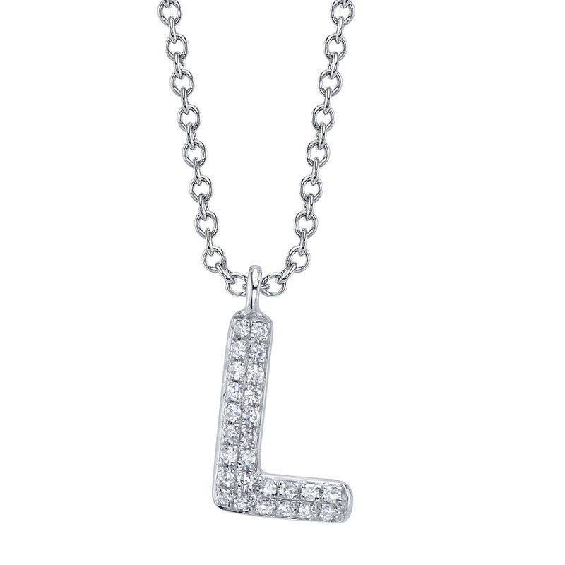 0.05CT DIAMOND PAVE NECKLACE - INITIAL L