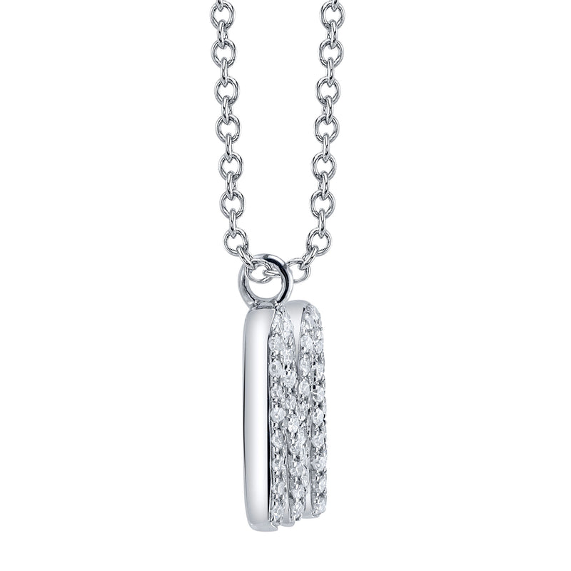 0.14CT DIAMOND PAVE NECKLACE - INITIAL M