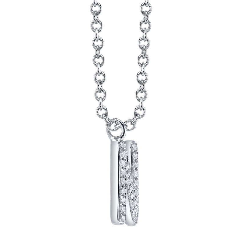 0.11CT DIAMOND PAVE NECKLACE - INITIAL N