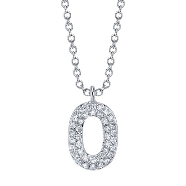 0.08CT DIAMOND PAVE NECKLACE - INITIAL O