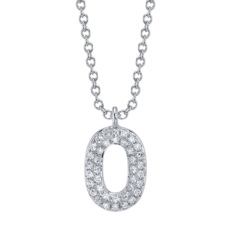 0.08CT DIAMOND PAVE NECKLACE - INITIAL O