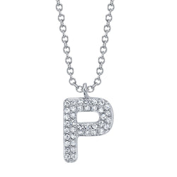 0.08CT DIAMOND PAVE NECKLACE - INITIAL P