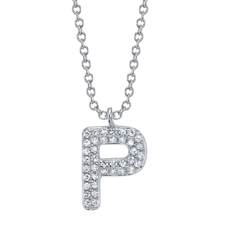 0.08CT DIAMOND PAVE NECKLACE - INITIAL P