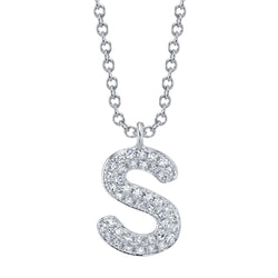 0.09CT DIAMOND PAVE NECKLACE - INITIAL S