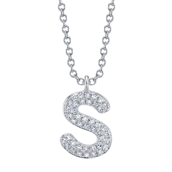0.09CT DIAMOND PAVE NECKLACE - INITIAL S