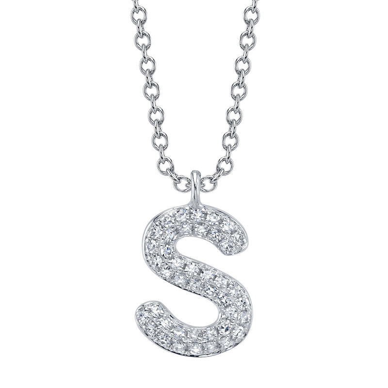 0.09CT DIAMOND PAVE NECKLACE - INITIAL S
