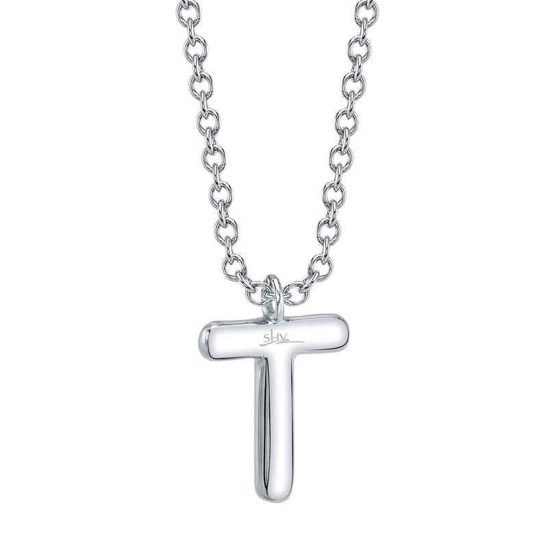 0.06CT DIAMOND PAVE NECKLACE - INITIAL T