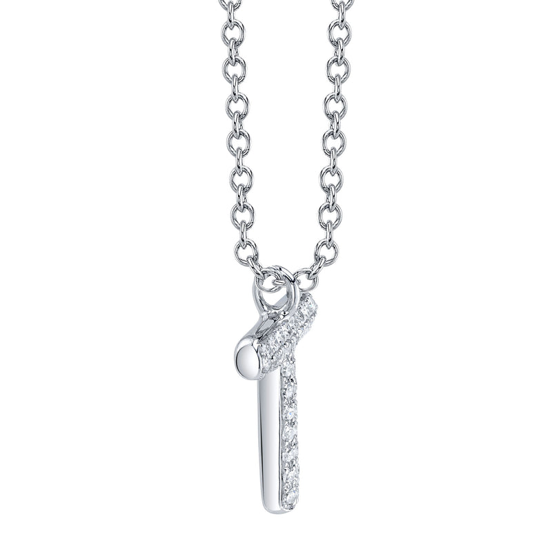 0.06CT DIAMOND PAVE NECKLACE - INITIAL T