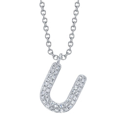 0.09CT DIAMOND PAVE NECKLACE - INITIAL U