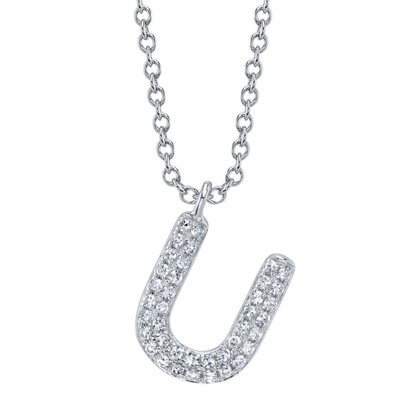 0.09CT DIAMOND PAVE NECKLACE - INITIAL U