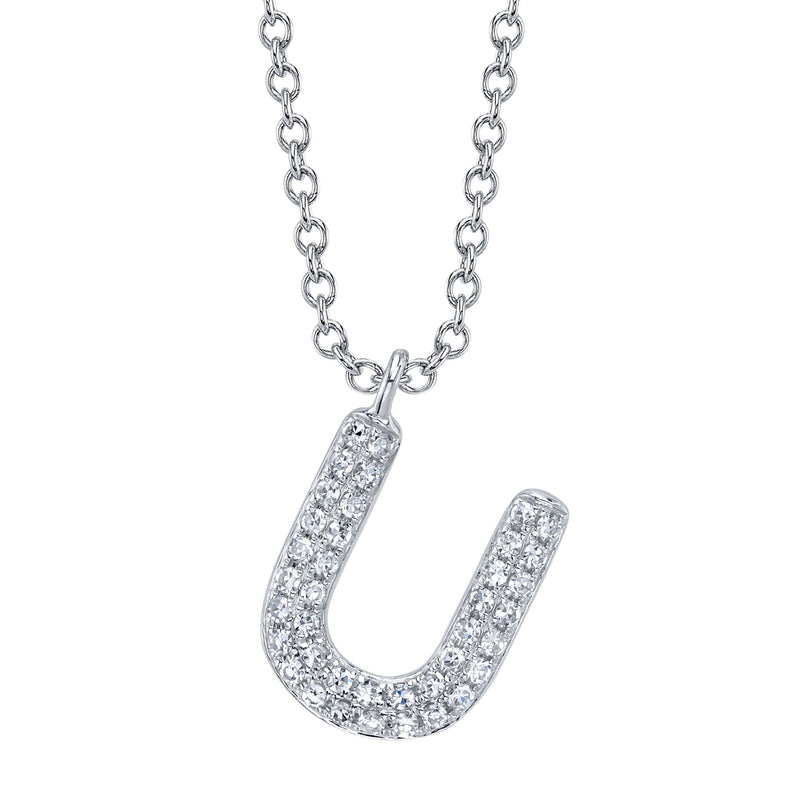 0.09CT DIAMOND PAVE NECKLACE - INITIAL U