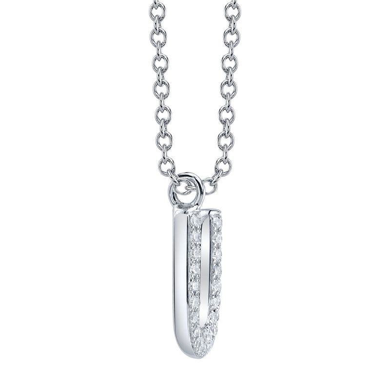 0.09CT DIAMOND PAVE NECKLACE - INITIAL U