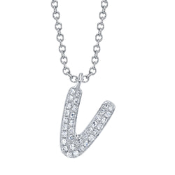 0.07CT DIAMOND PAVE NECKLACE - INITIAL V