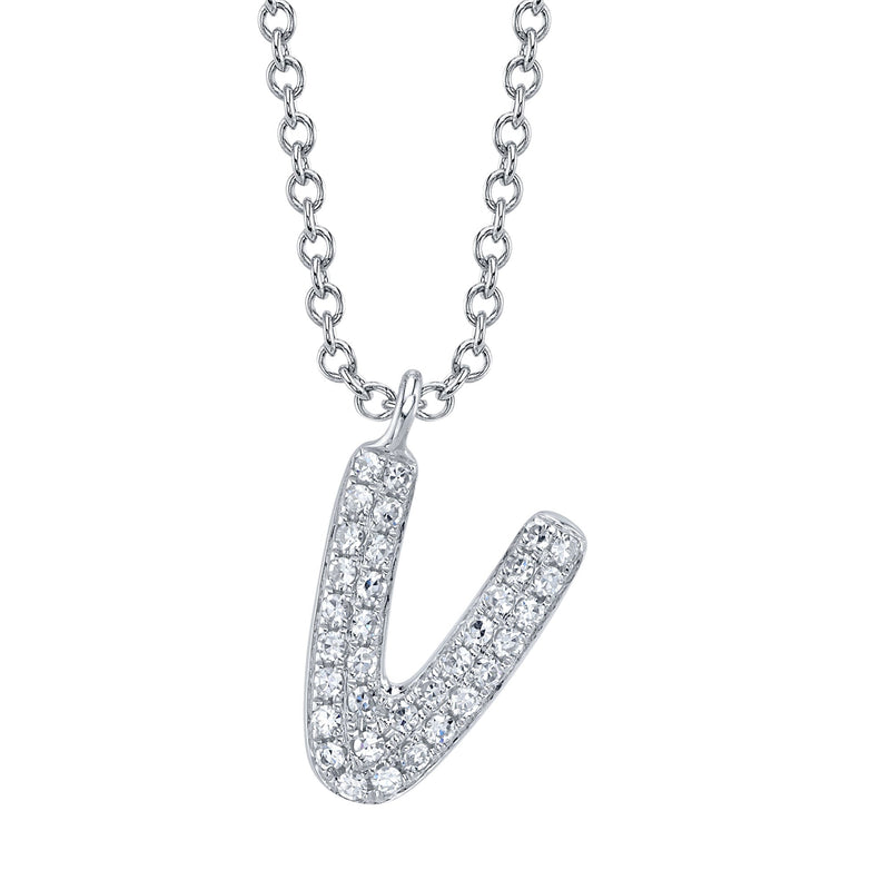 0.07CT DIAMOND PAVE NECKLACE - INITIAL V