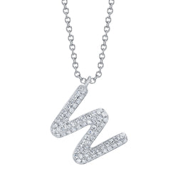 0.16CT DIAMOND PAVE NECKLACE - INITIAL W