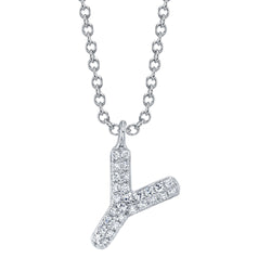 0.06CT DIAMOND PAVE NECKLACE - INITIAL Y