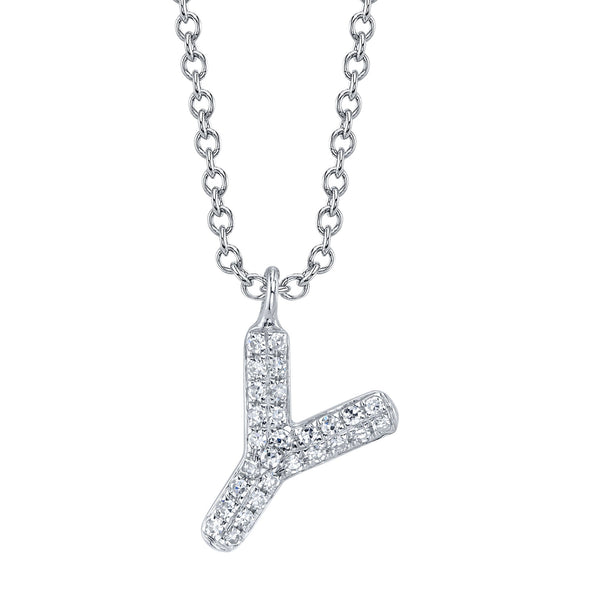 0.06CT DIAMOND PAVE NECKLACE - INITIAL Y
