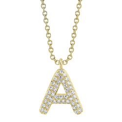 0.09CT DIAMOND PAVE NECKLACE - INITIAL A