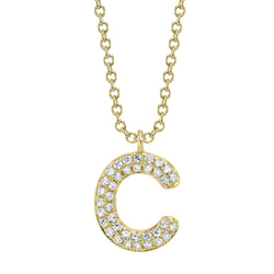 0.08CT DIAMOND PAVE NECKLACE - INITIAL C