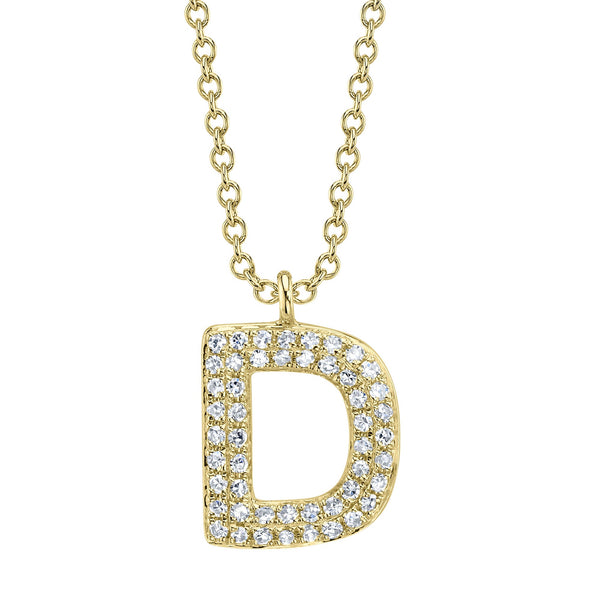 0.10CT DIAMOND PAVE NECKLACE - INITIAL D