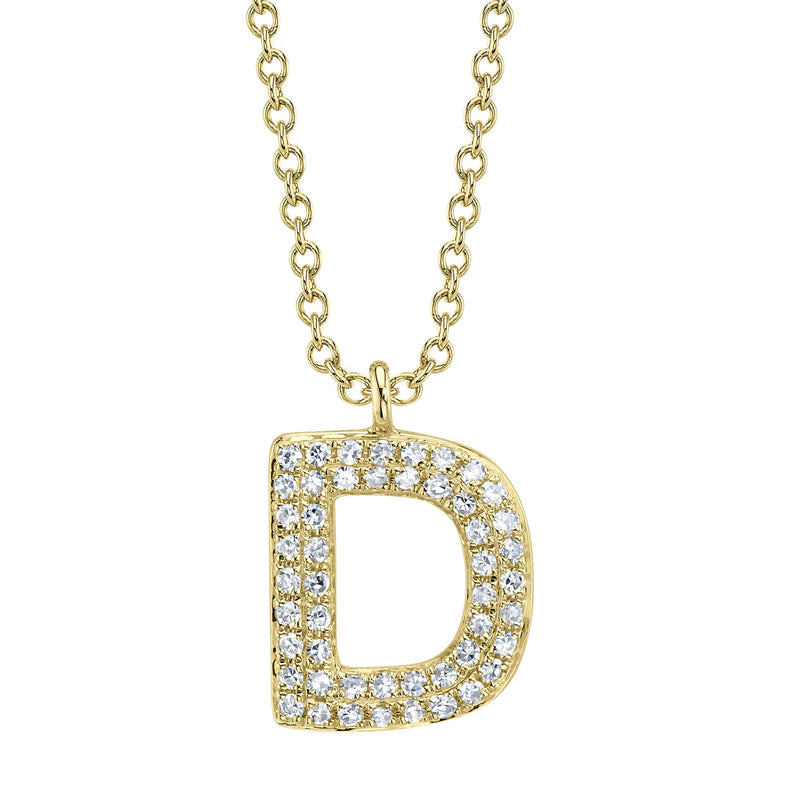 0.10CT DIAMOND PAVE NECKLACE - INITIAL D