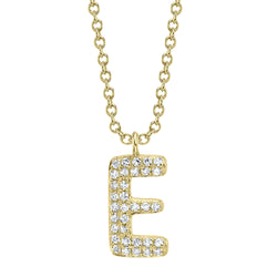 0.07CT DIAMOND PAVE NECKLACE - INITIAL E