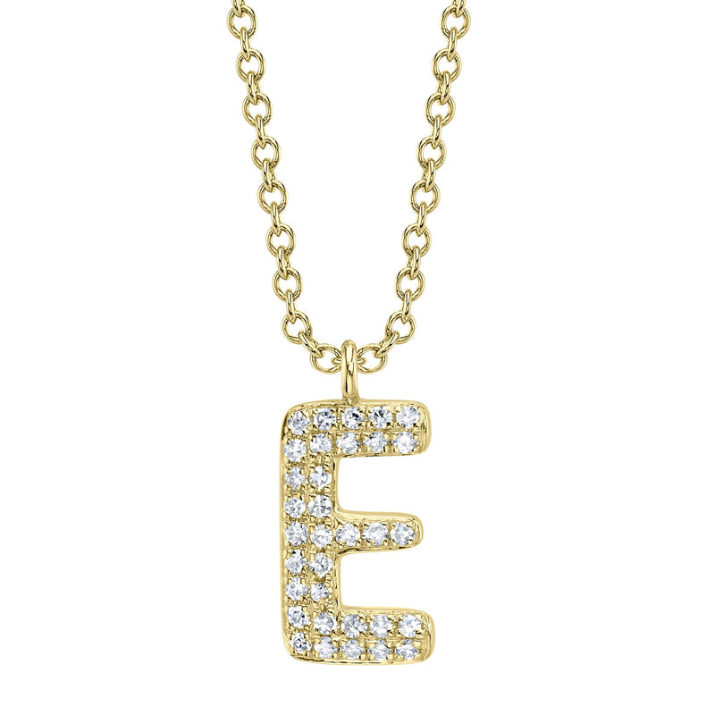 0.07CT DIAMOND PAVE NECKLACE - INITIAL E