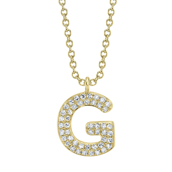 0.10CT DIAMOND PAVE NECKLACE - INITIAL G